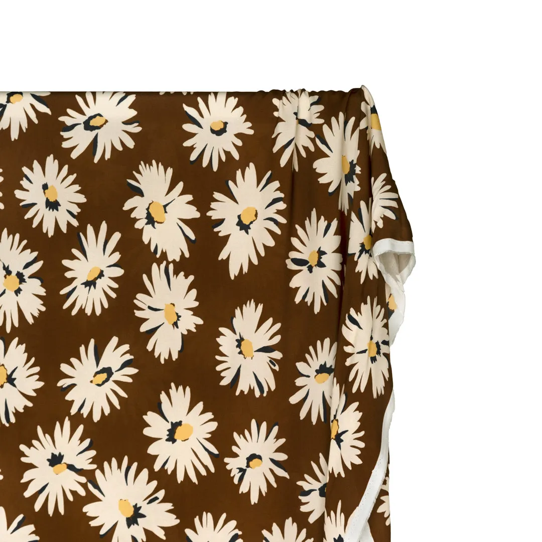 Freshly Cut Printed Viscose Challis - Nutshell/Ivory