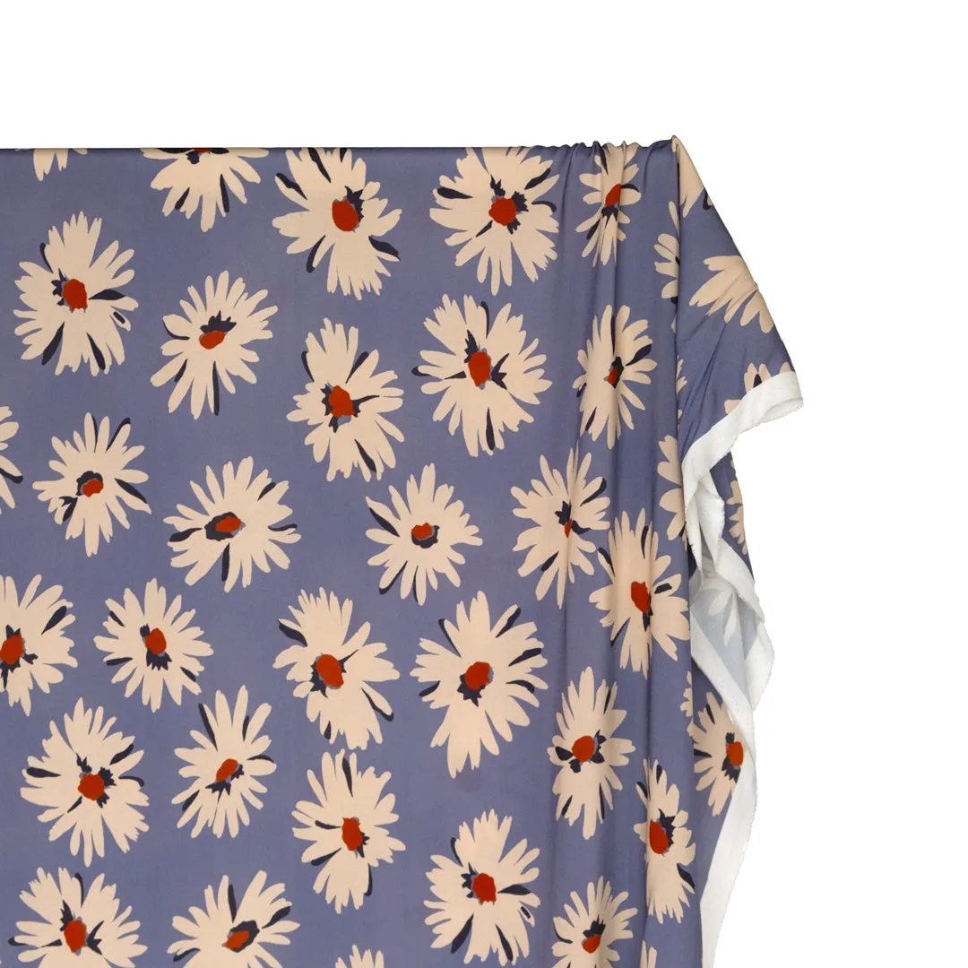 Freshly Cut Printed Viscose Challis - Periwinkle/Cream