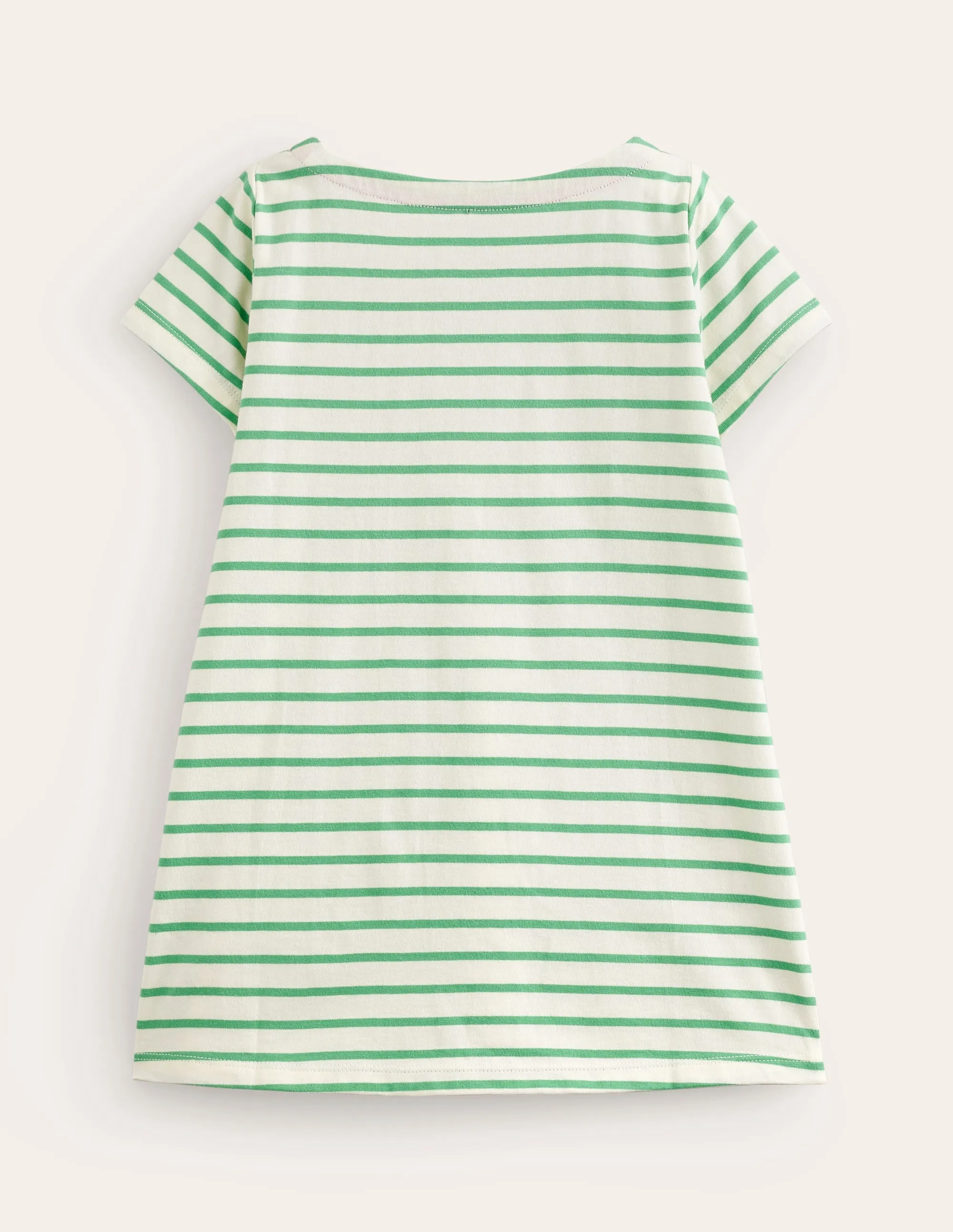 Fun Pocket Appliqué Tunic-Ivory/Brook Blue Stripe