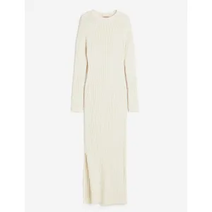H&M Long Rib Knit Dress, light beige