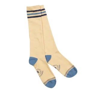 Huntsmen & Hounds Three Striped Tall Socks in Beige - Women's 5-10