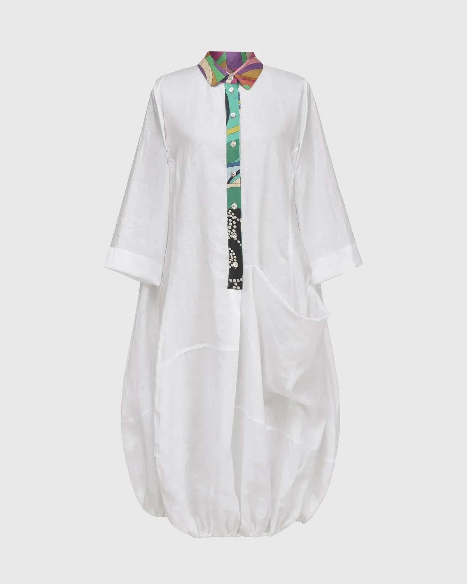 Island Linen Wonderful Dress, White