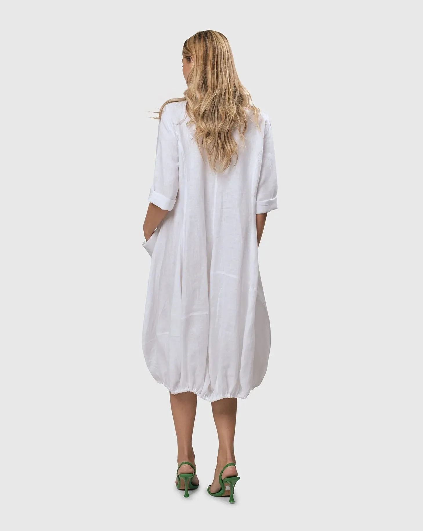 Island Linen Wonderful Dress, White