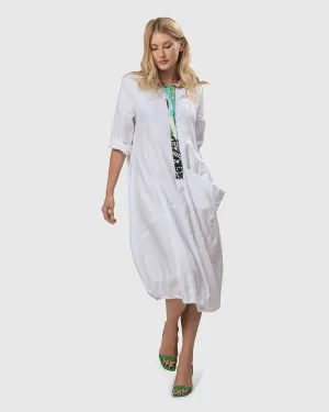 Island Linen Wonderful Dress, White
