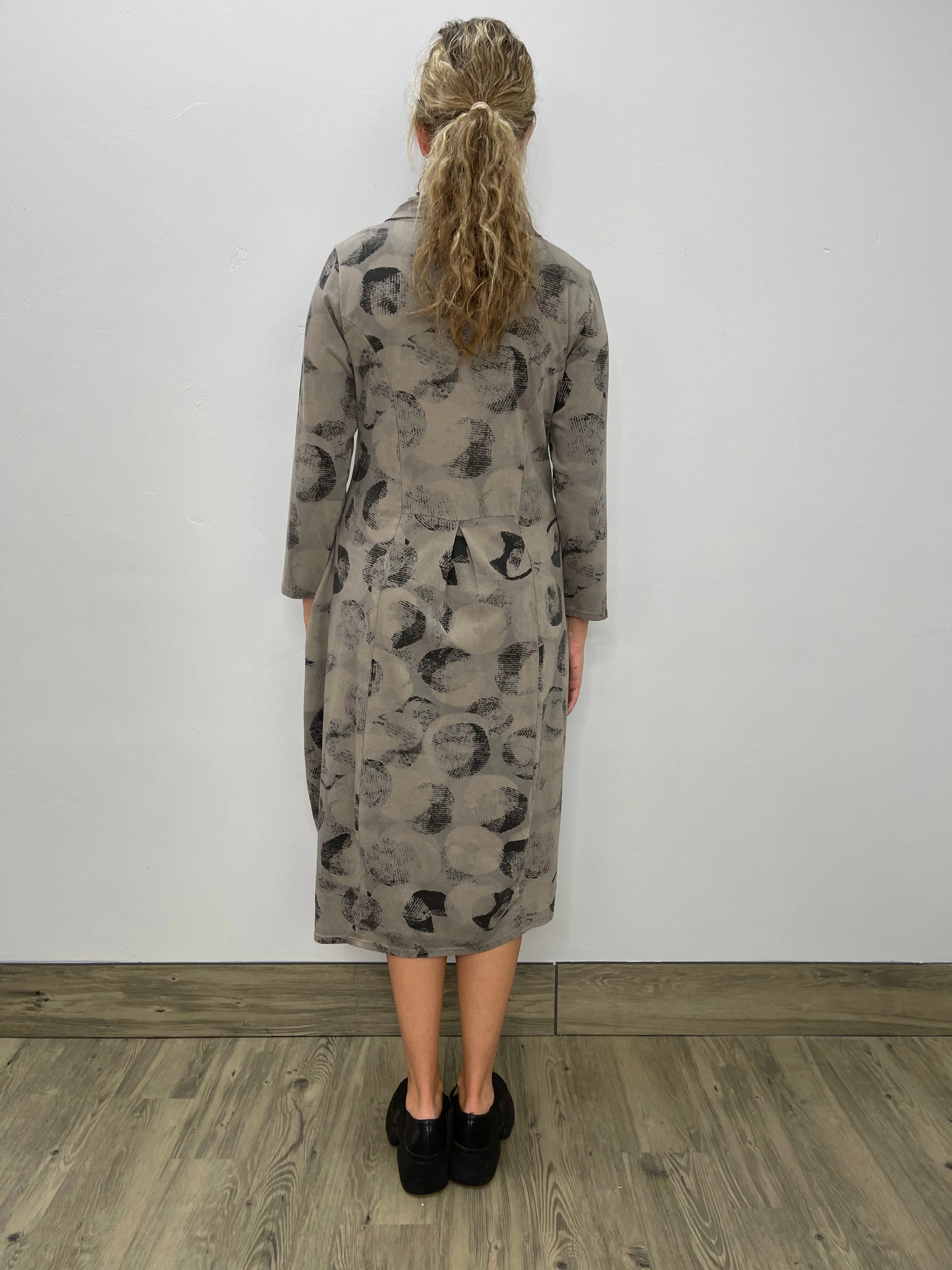 Jersey Roll Neck Cocoa Print Dress