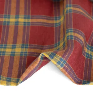Jumbo Plaid Yarn Dyed Linen - Garnet