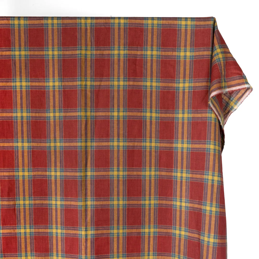 Jumbo Plaid Yarn Dyed Linen - Garnet