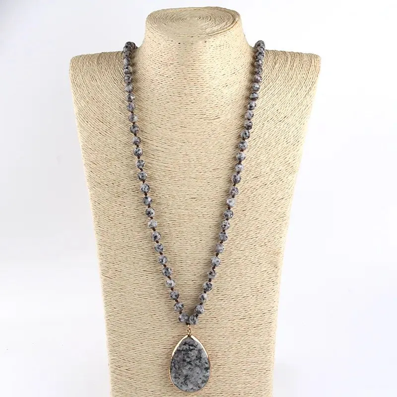 Knotted Natural Stone Necklace Collection