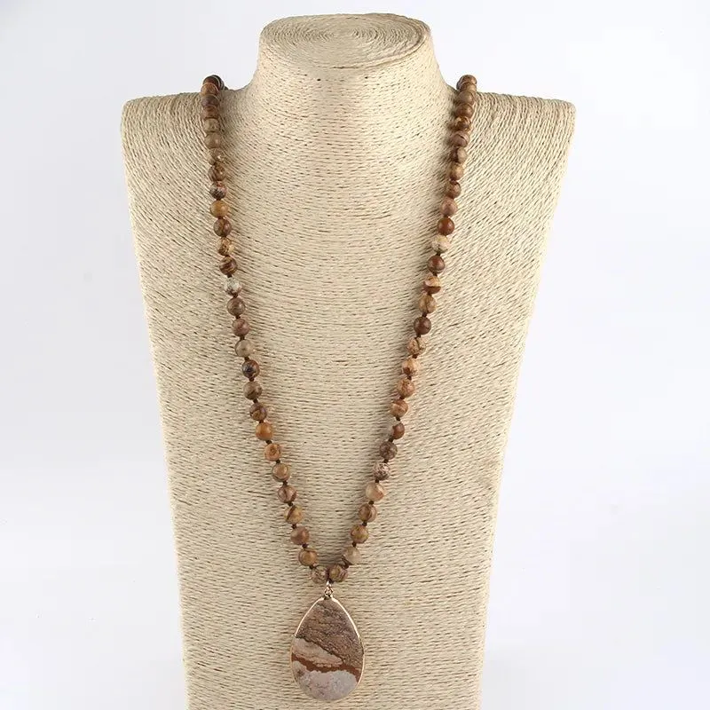 Knotted Natural Stone Necklace Collection