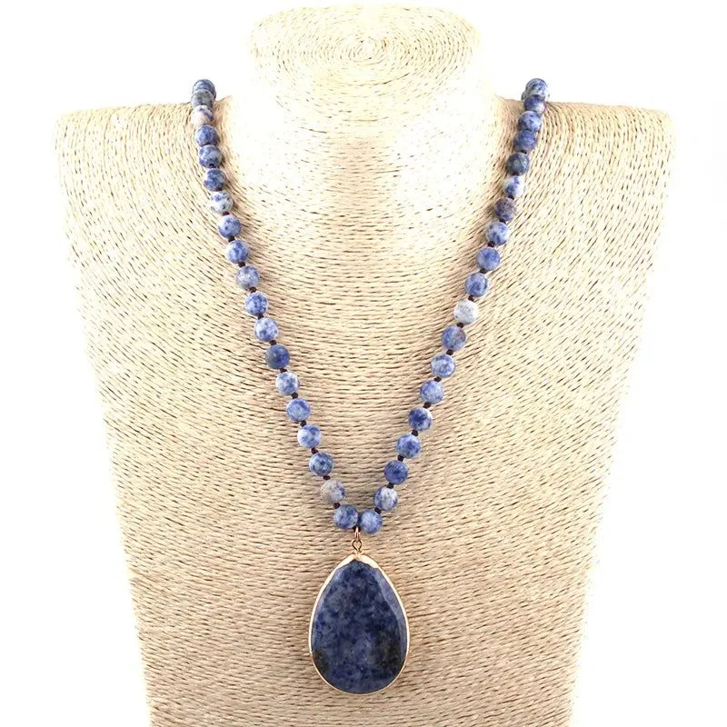 Knotted Natural Stone Necklace Collection