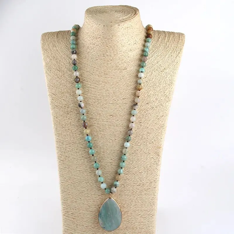 Knotted Natural Stone Necklace Collection