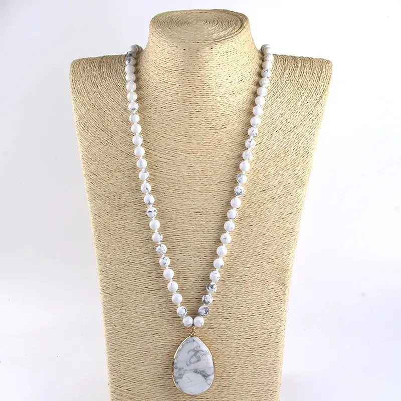 Knotted Natural Stone Necklace Collection