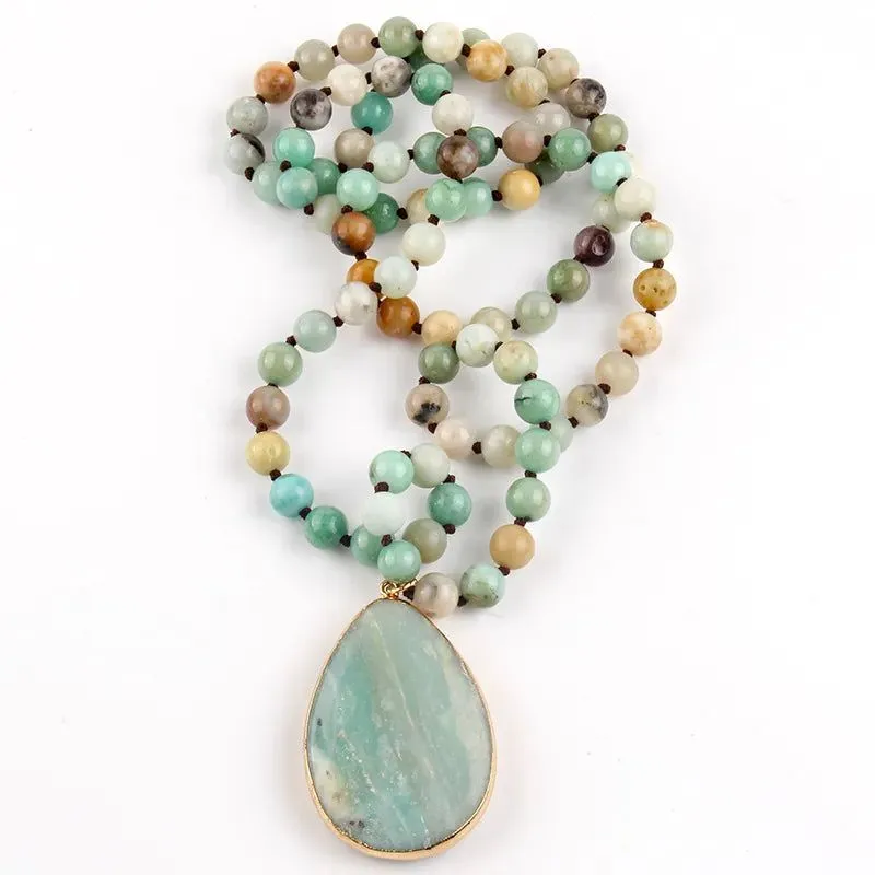 Knotted Natural Stone Necklace Collection
