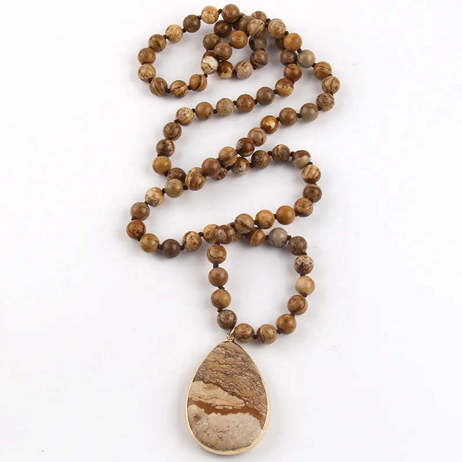 Knotted Natural Stone Necklace Collection