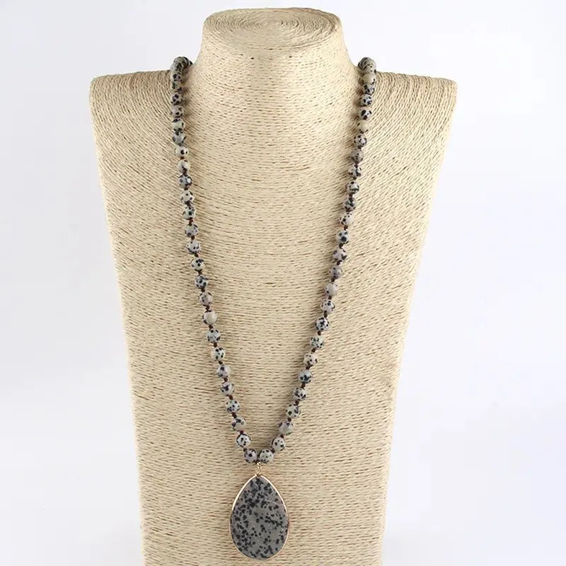 Knotted Natural Stone Necklace Collection