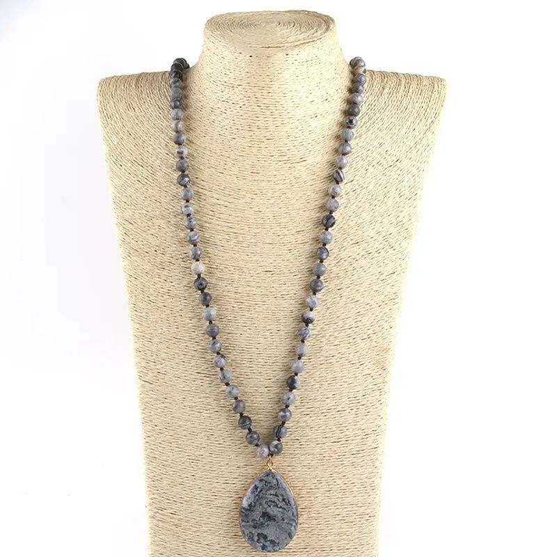 Knotted Natural Stone Necklace Collection