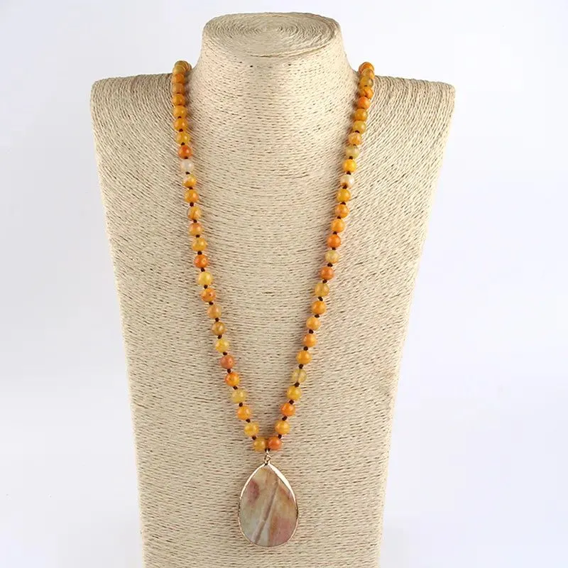 Knotted Natural Stone Necklace Collection