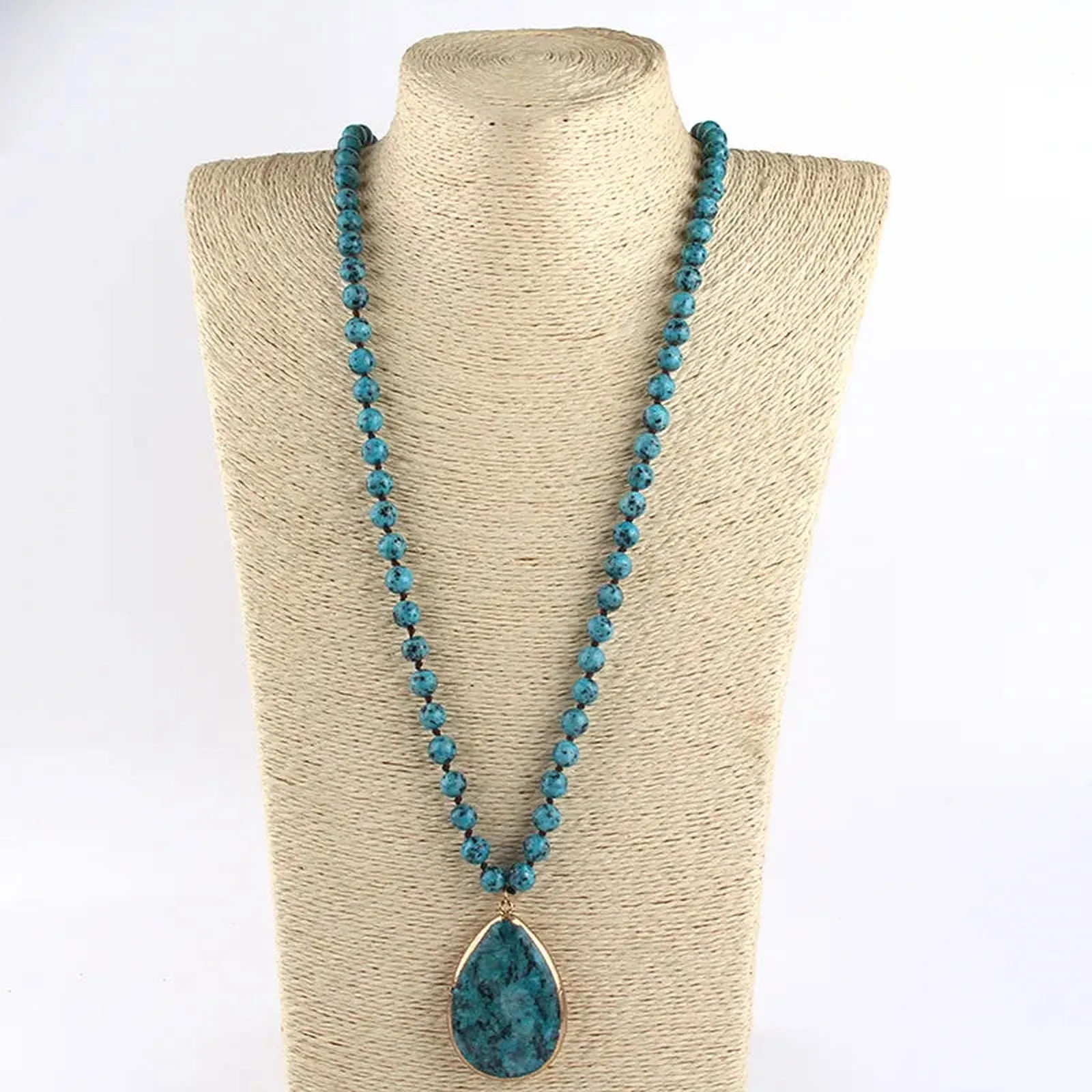 Knotted Natural Stone Necklace Collection