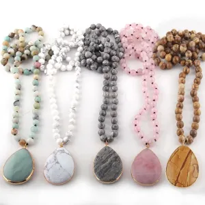 Knotted Natural Stone Necklace Collection