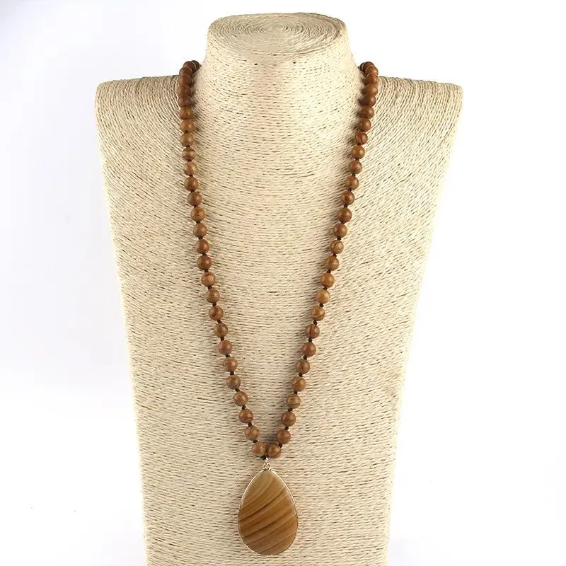 Knotted Natural Stone Necklace Collection