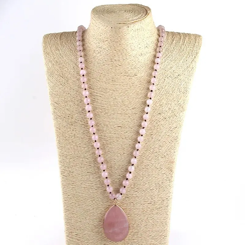 Knotted Natural Stone Necklace Collection