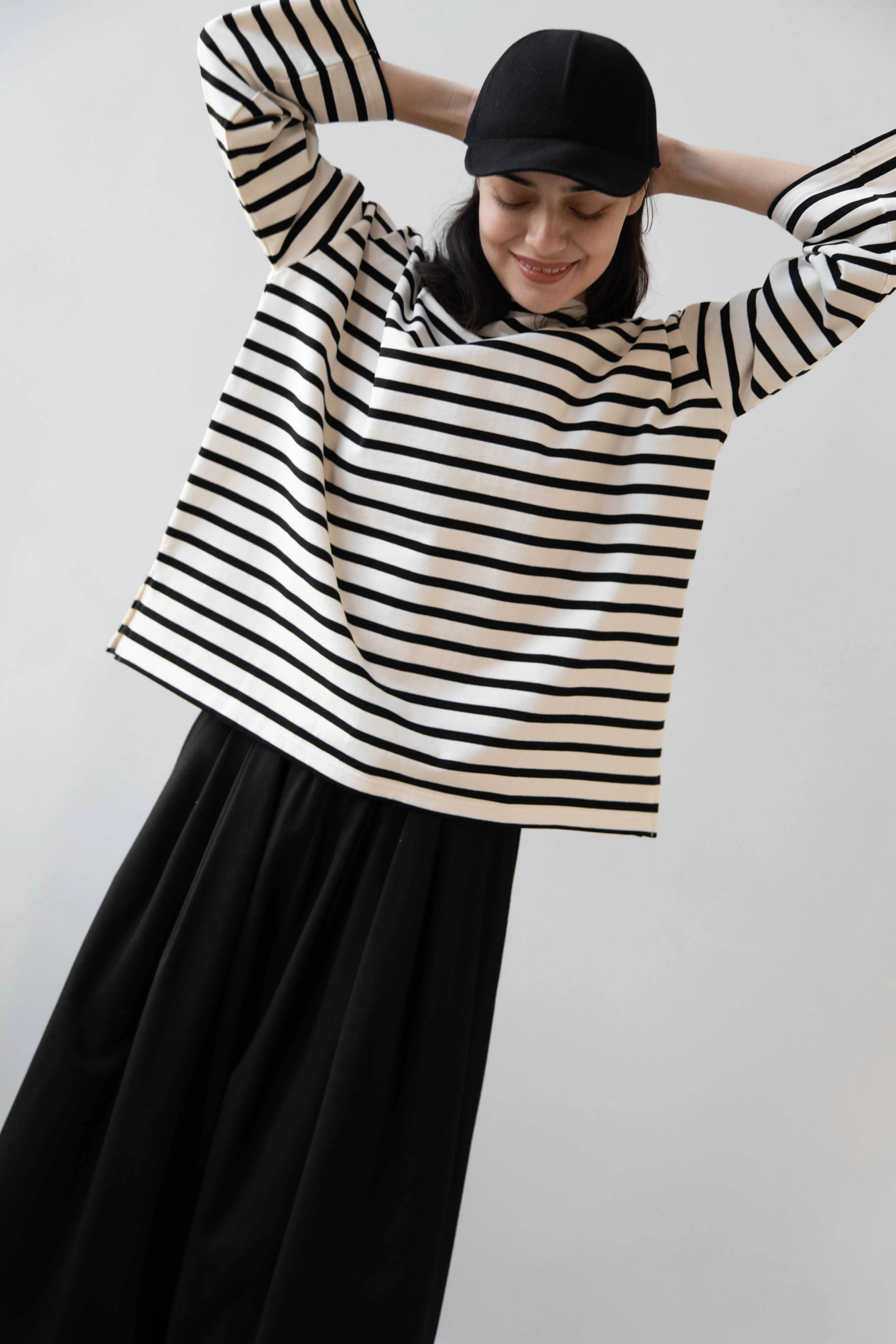 Laboratory | Derabe Striped Pullover in Black