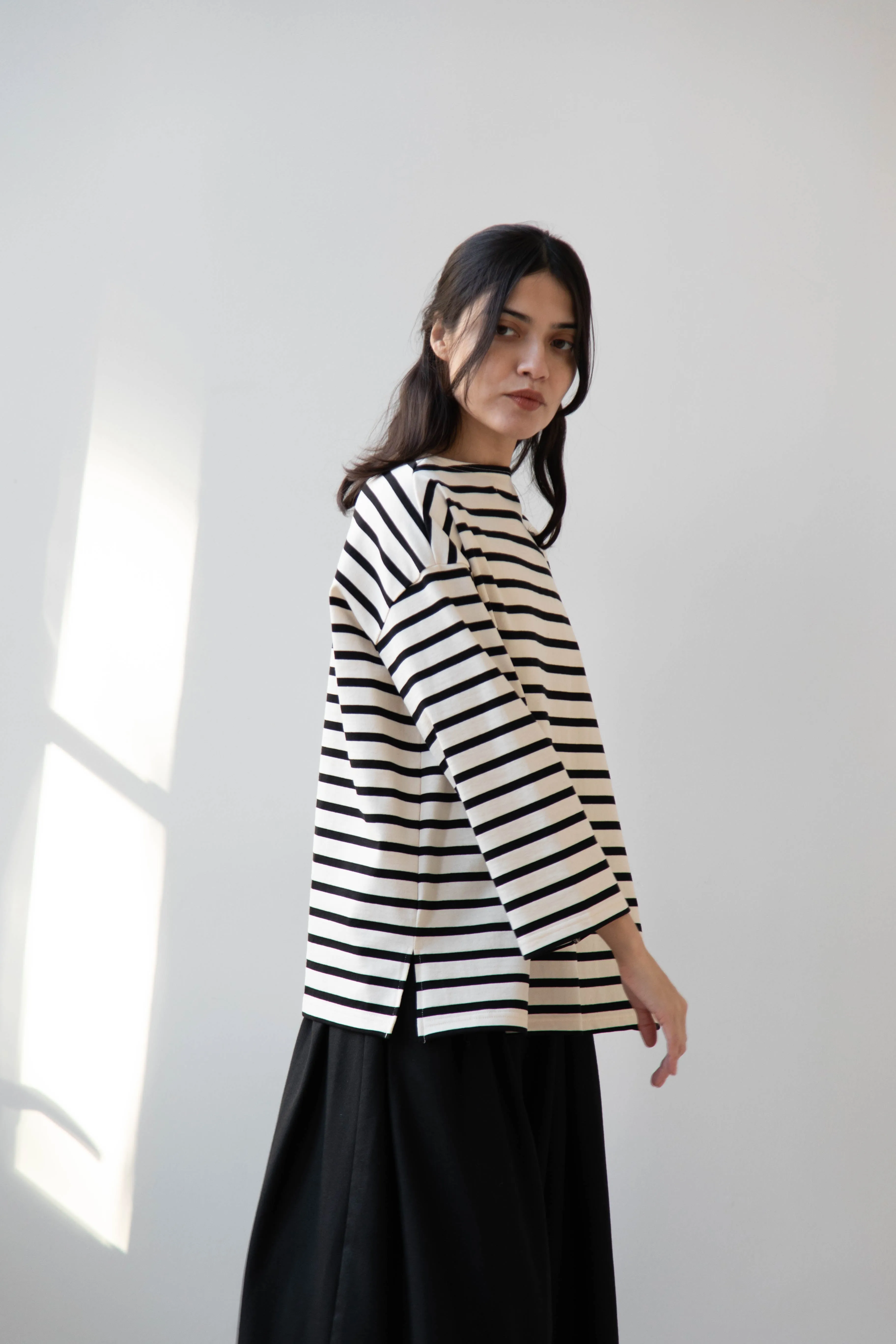 Laboratory | Derabe Striped Pullover in Black