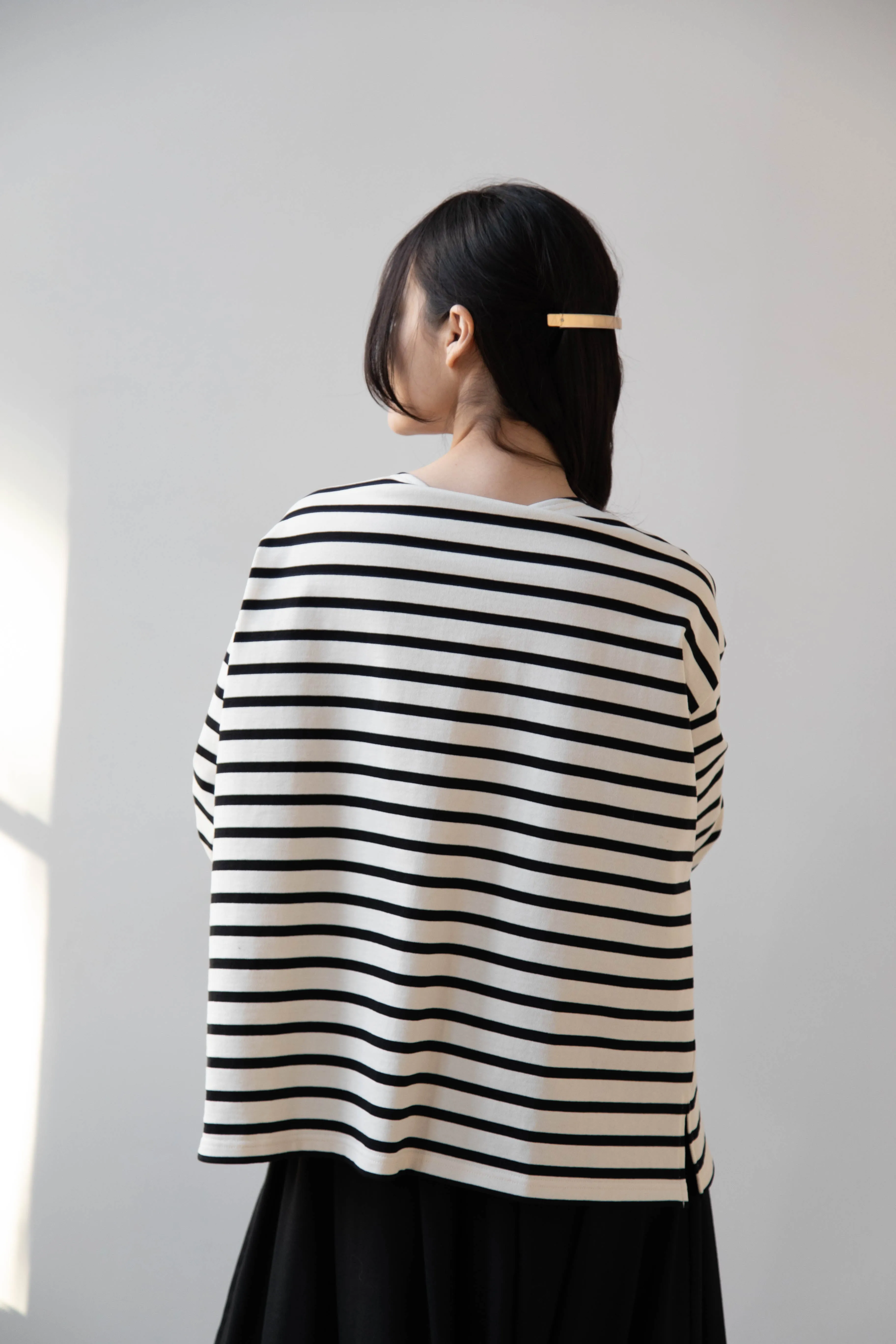 Laboratory | Derabe Striped Pullover in Black