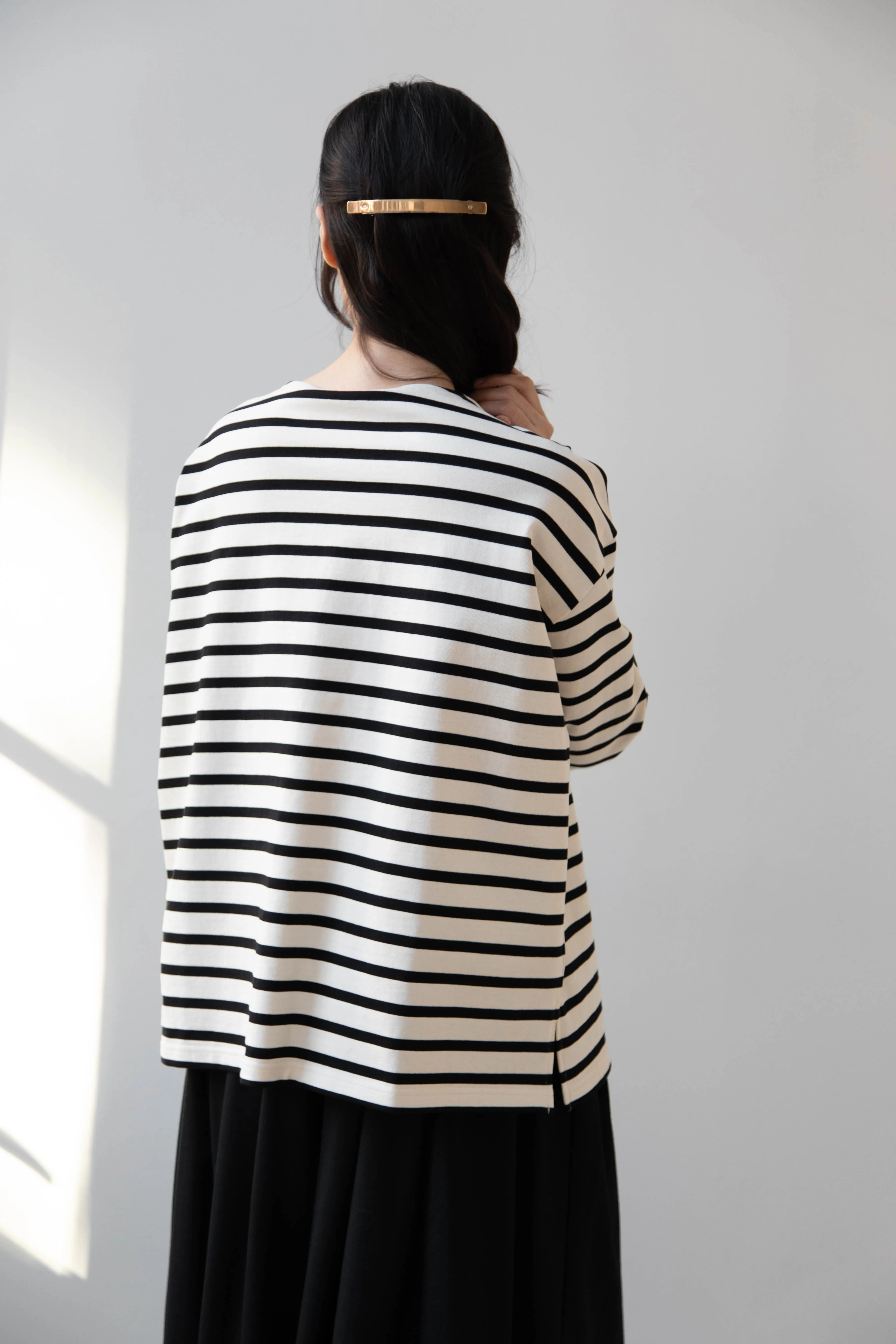 Laboratory | Derabe Striped Pullover in Black