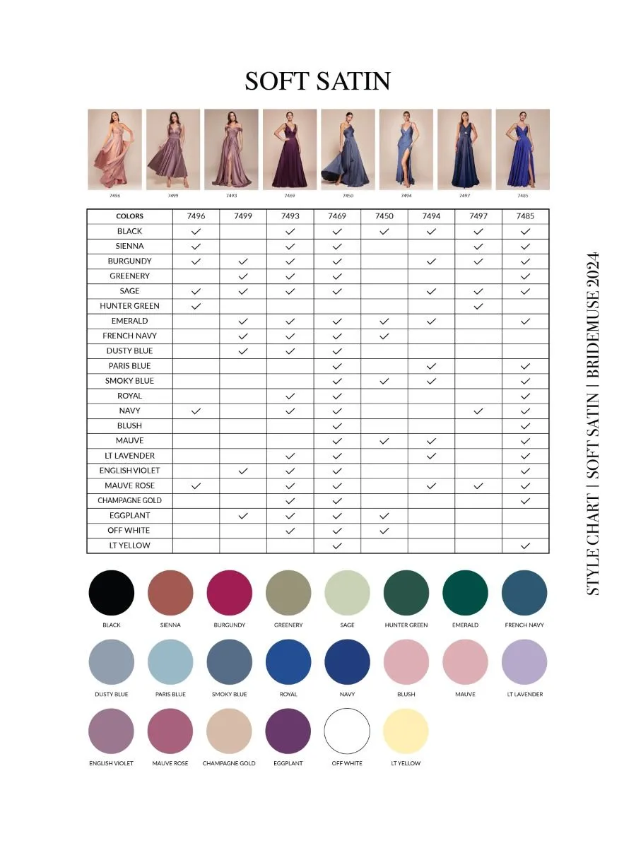Ladivine 7469W and 7469WW White Wedding Dress Long Simple Slit Satin V Neck A Line Evening Gown