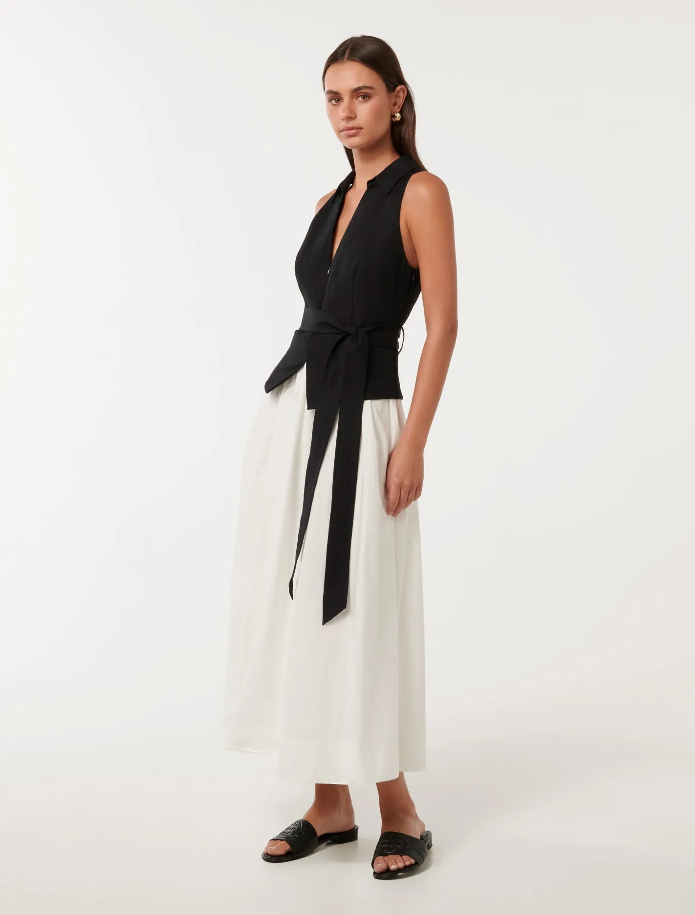 Liana 2 in 1 Collared Midi Dress