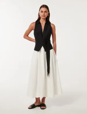 Liana 2 in 1 Collared Midi Dress