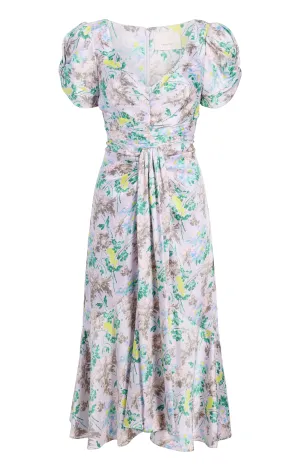 Light Washed Floral Walker Dress