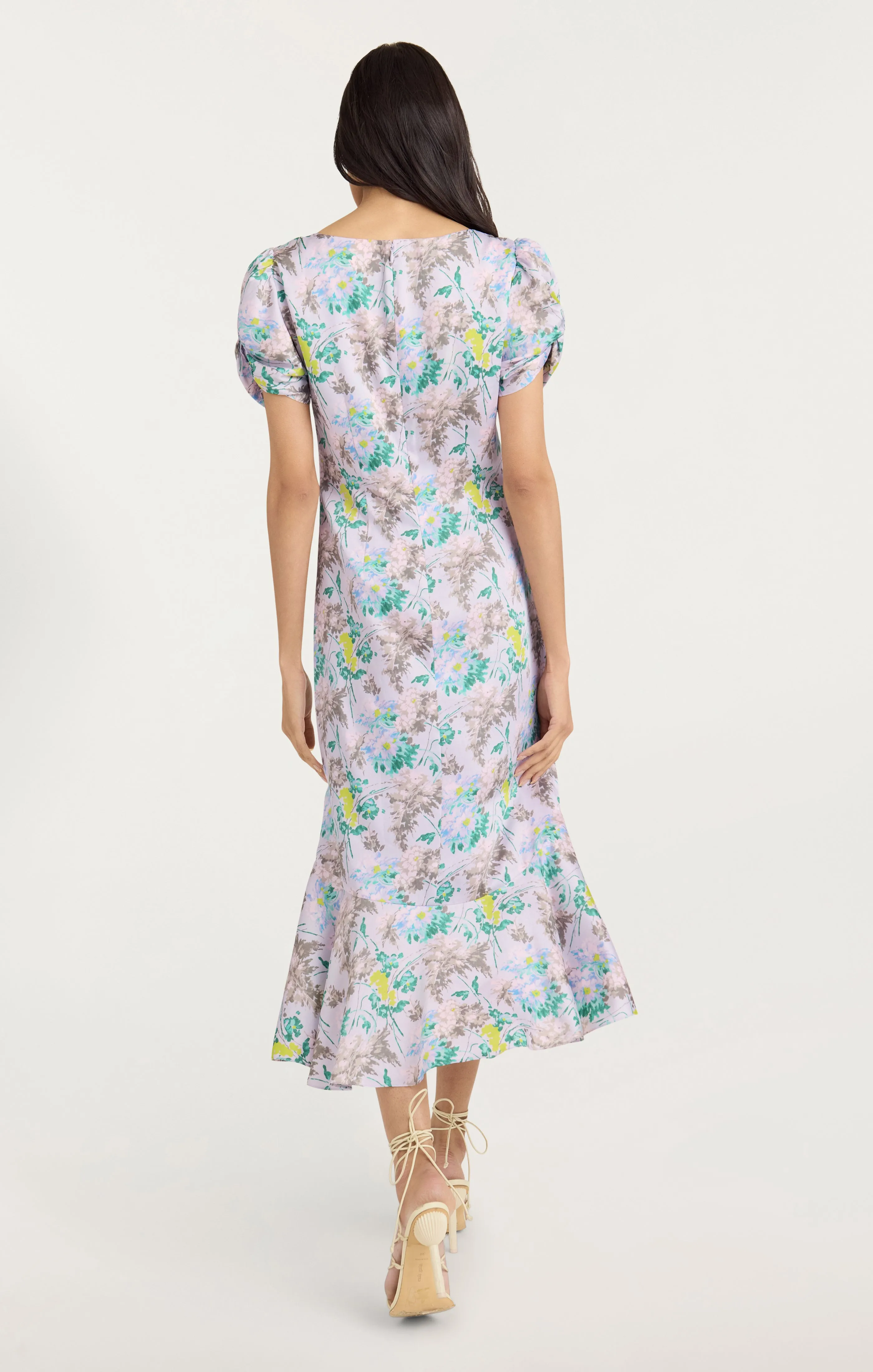 Light Washed Floral Walker Dress