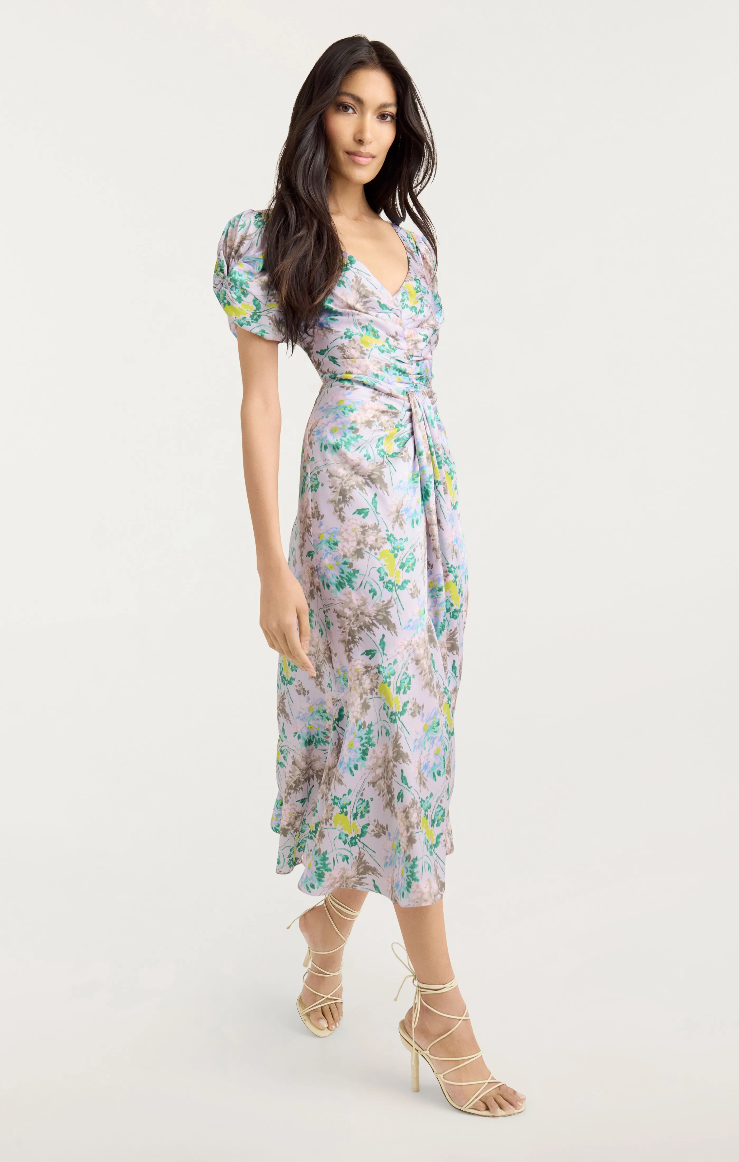 Light Washed Floral Walker Dress