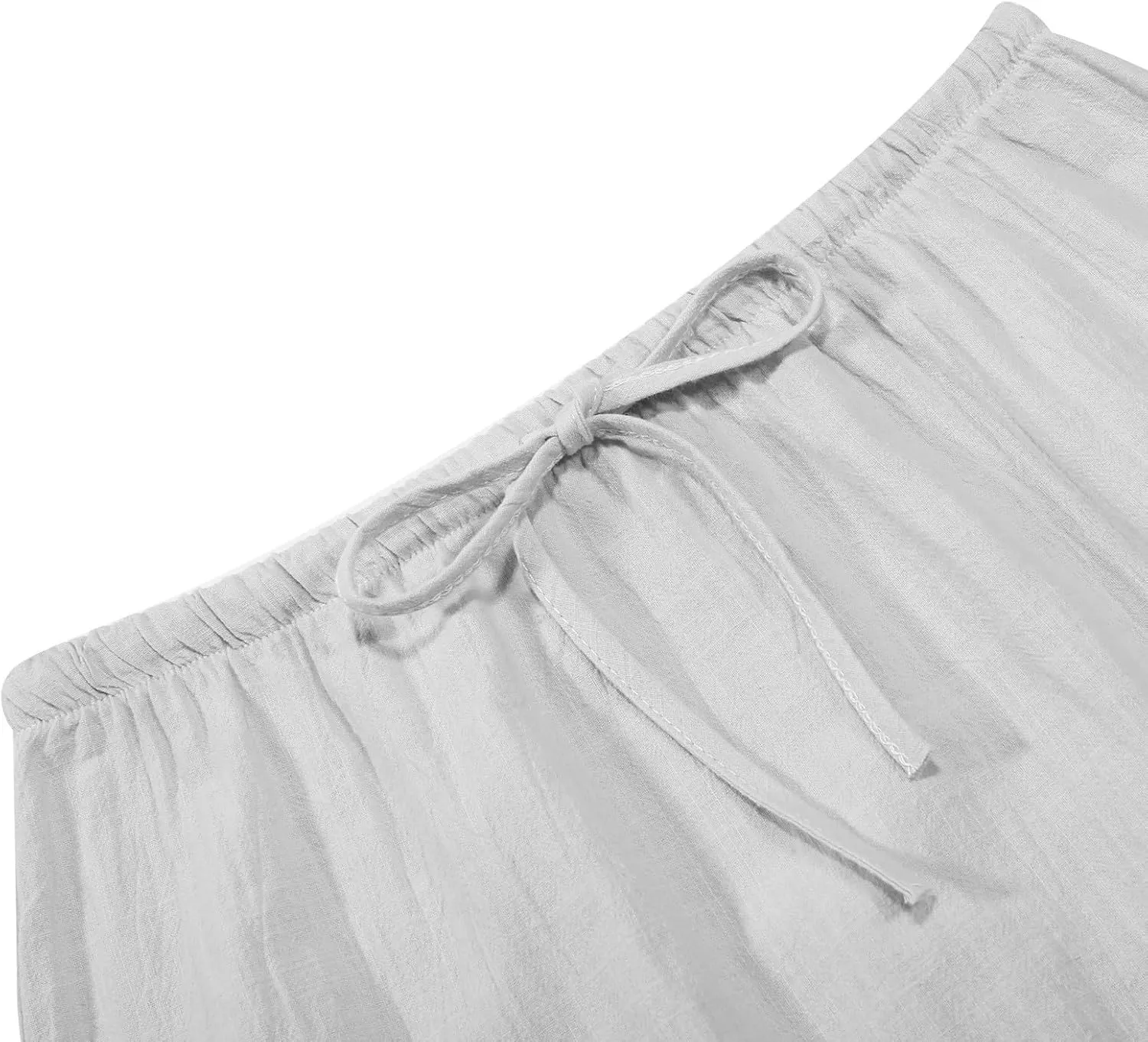 Linen Maxi Skirts for Women Summer Drawstring Waist A Line Skirts Cute Vacation Boho Beach Long Flowy Skirts