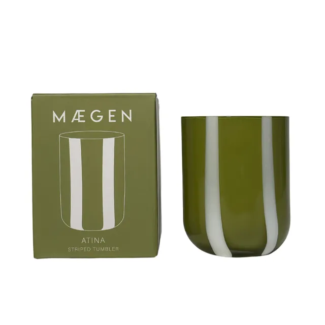 MÆGEN - Atina Glassware - Olive & White