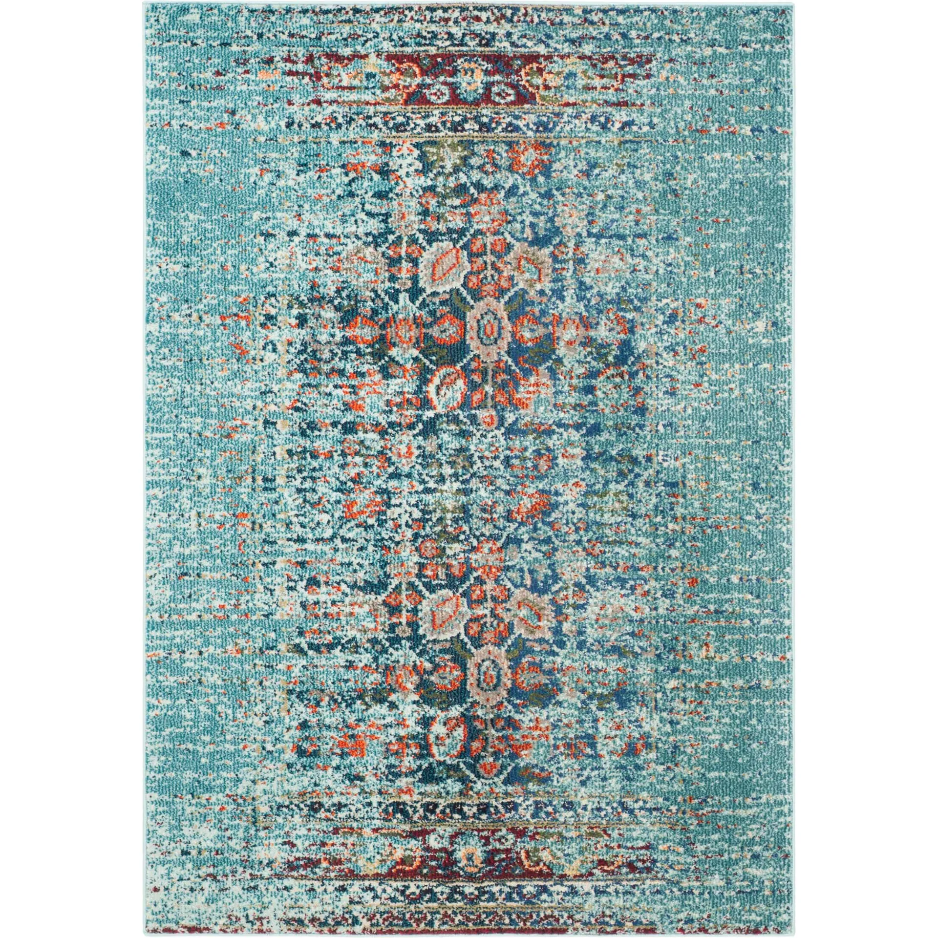 Monaco Washed Blue/Multi Area Rug