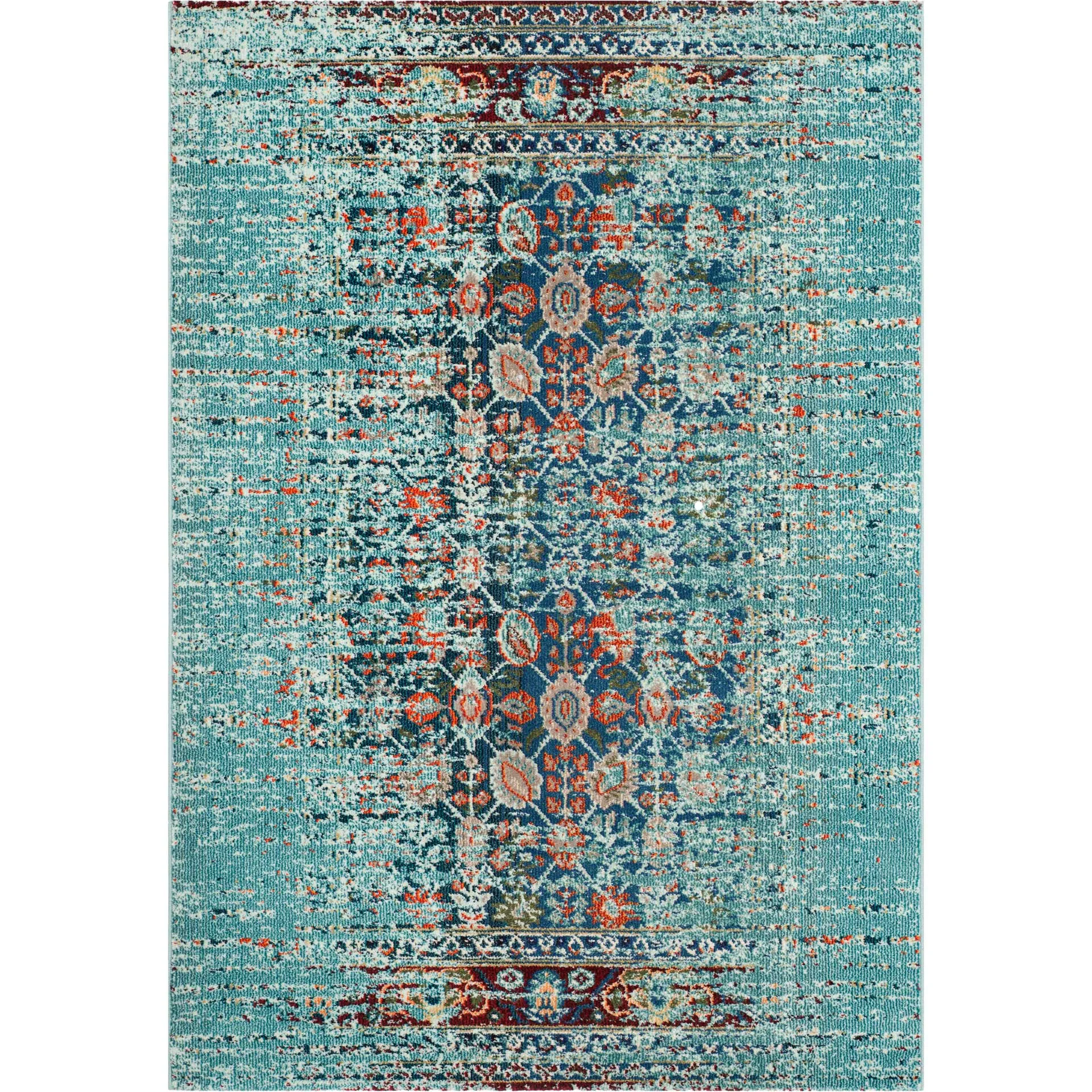Monaco Washed Blue/Multi Area Rug