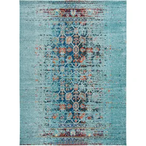 Monaco Washed Blue/Multi Area Rug