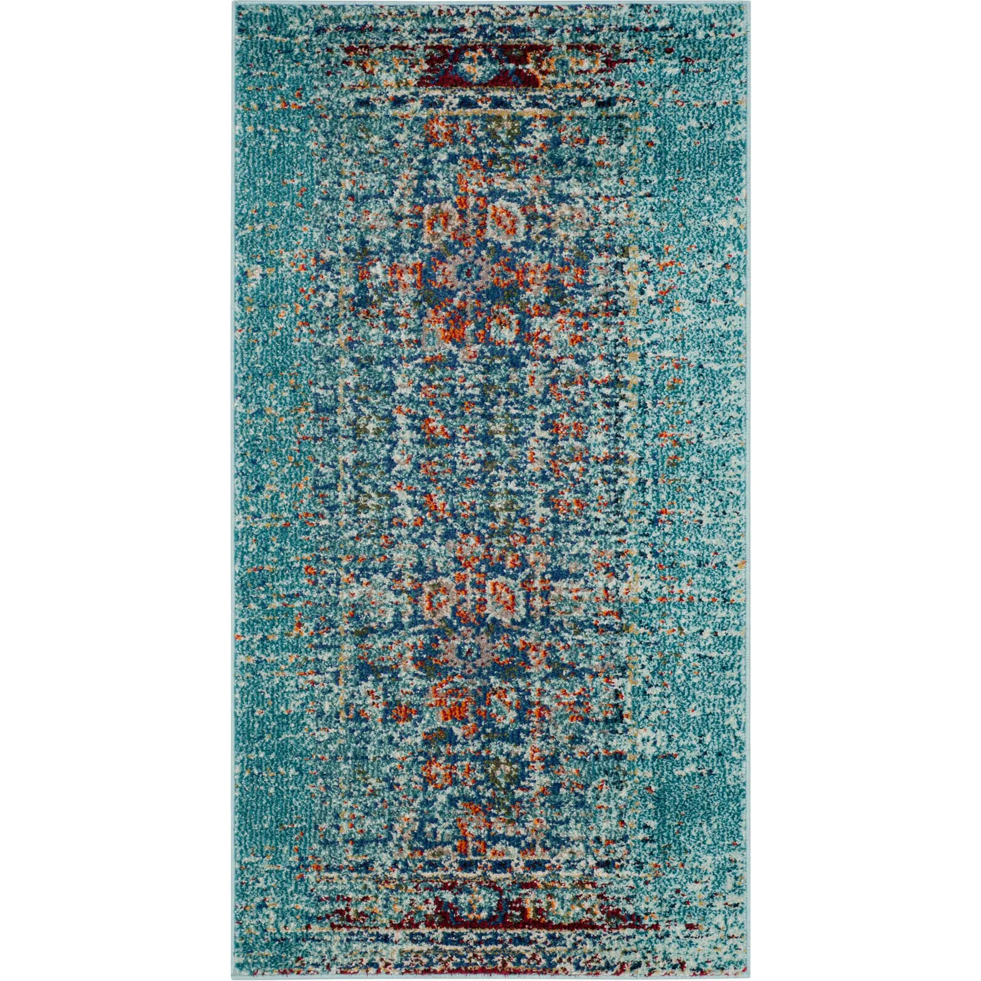Monaco Washed Blue/Multi Area Rug