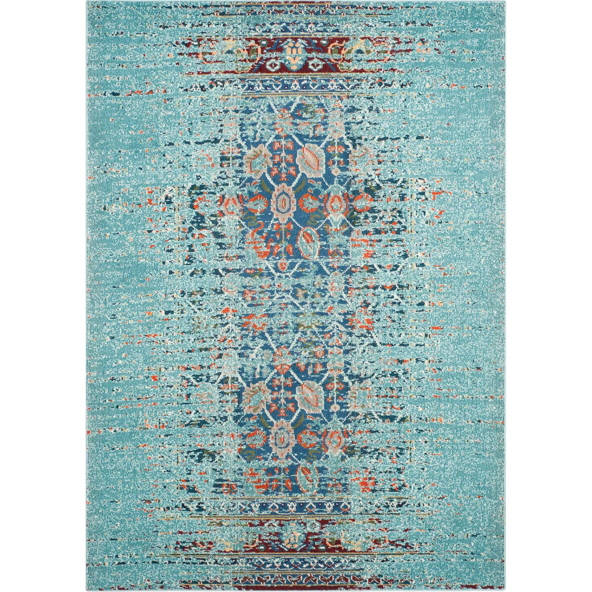 Monaco Washed Blue/Multi Area Rug