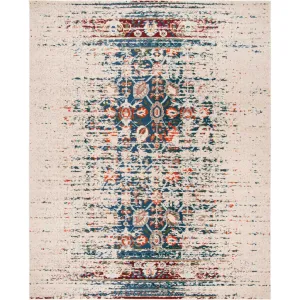 Monaco Washed Ivory/Blue Area Rug