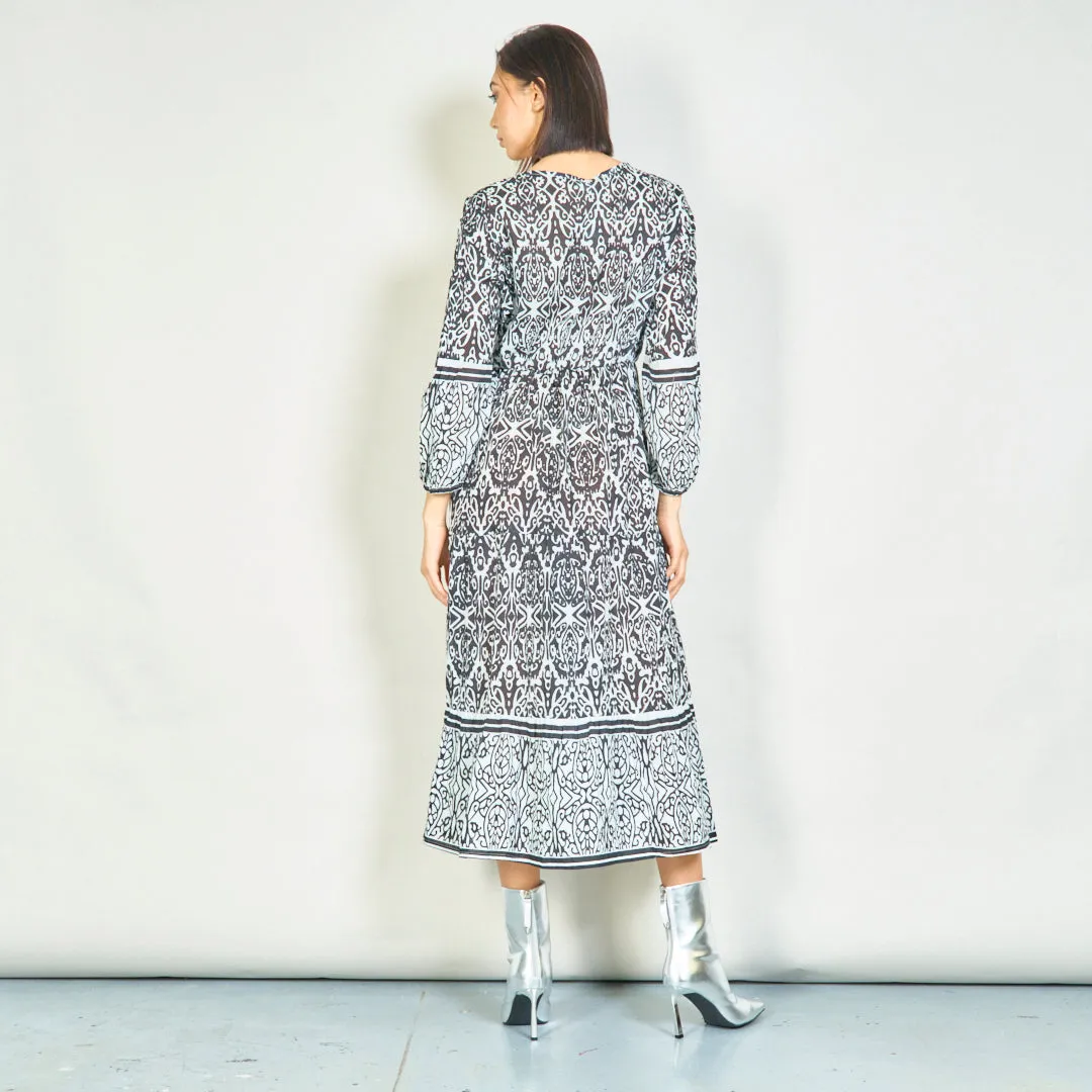 Monochrome boho maxi dress wholesale
