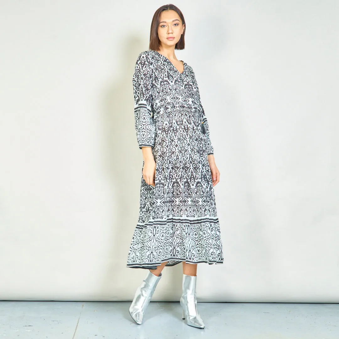 Monochrome boho maxi dress wholesale