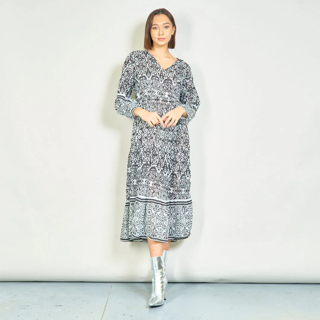 Monochrome boho maxi dress wholesale