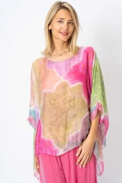 Mosaic Printed Silk Blouse