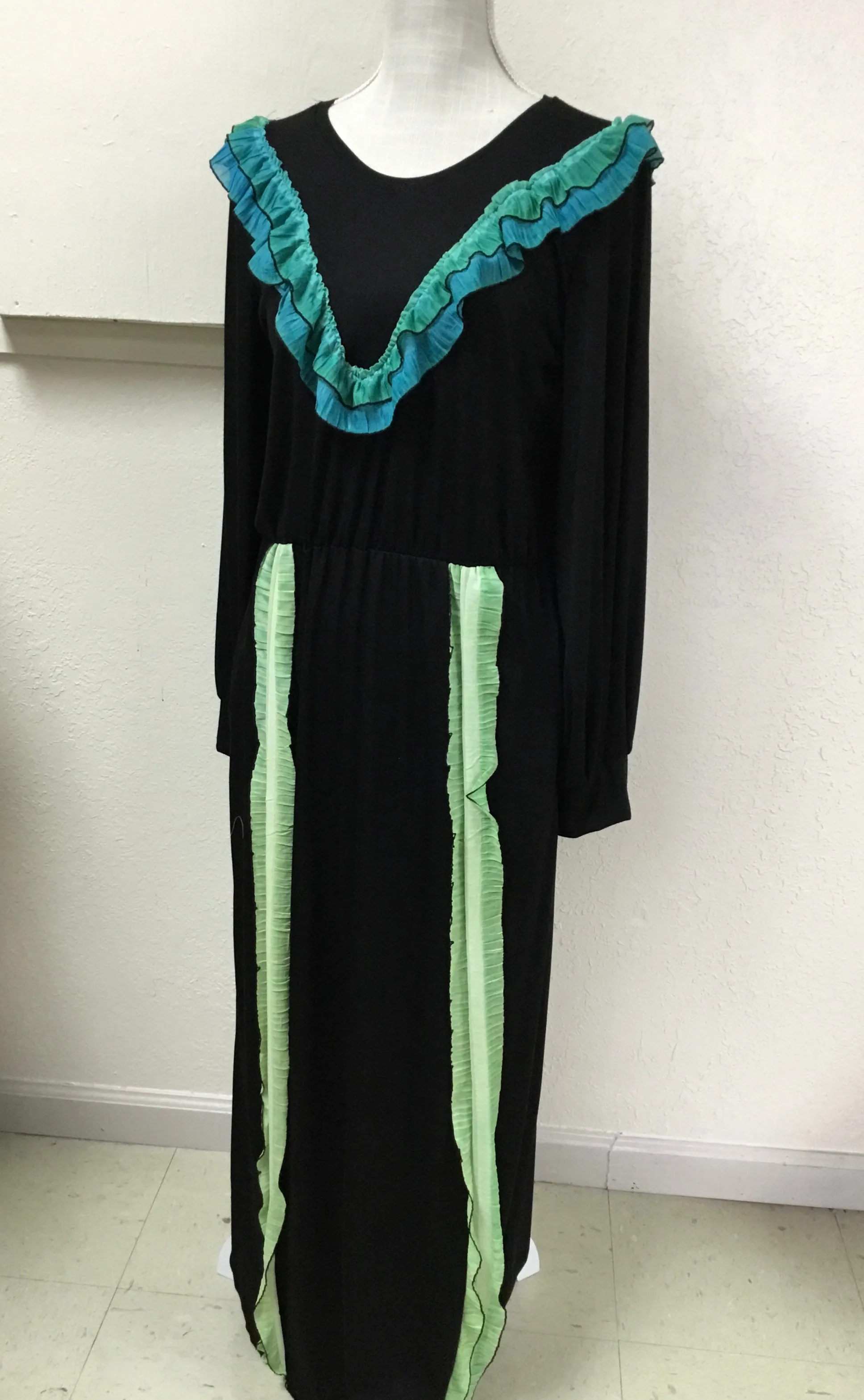 Ombre Striped Ruffled Dress