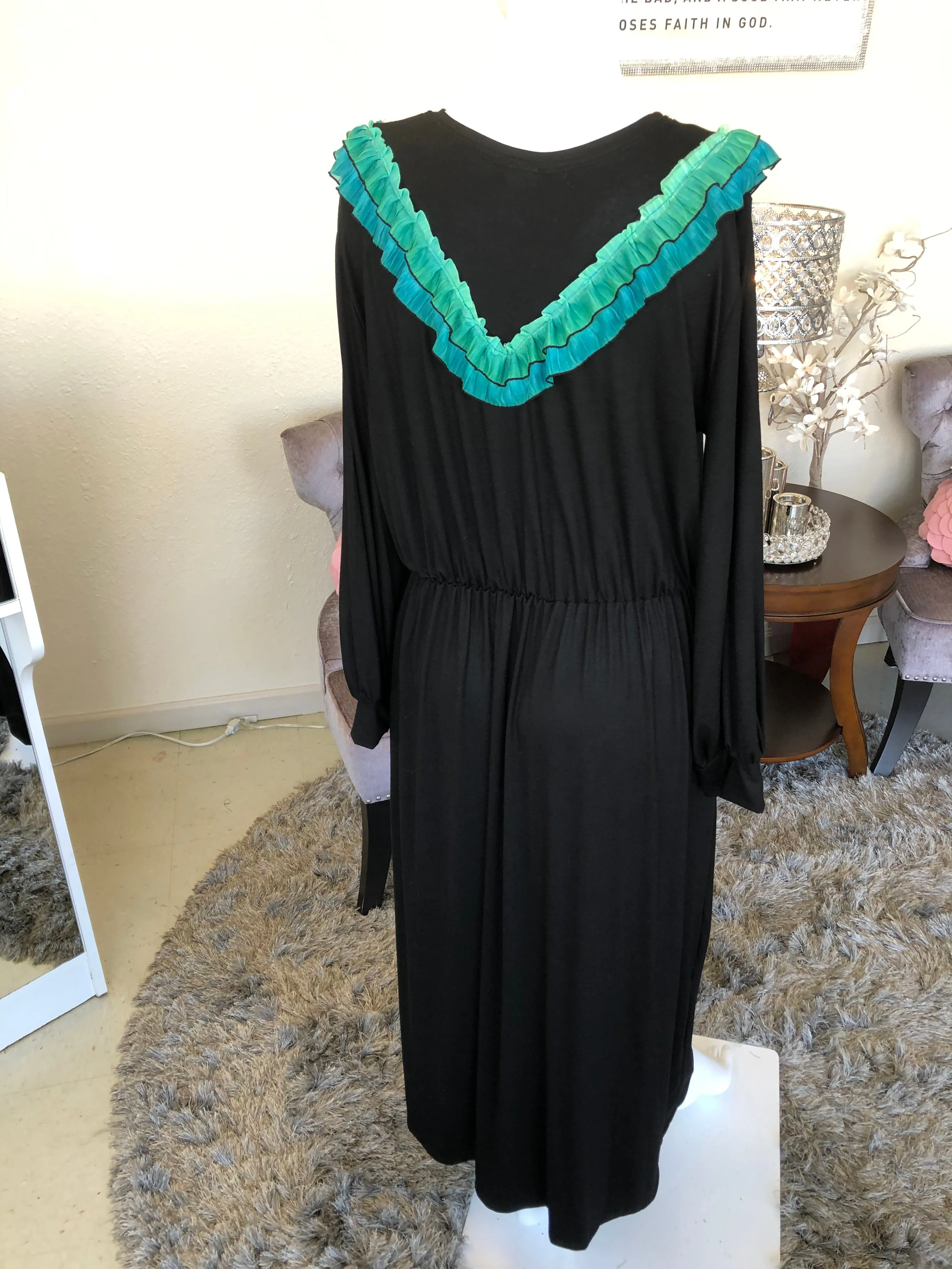 Ombre Striped Ruffled Dress