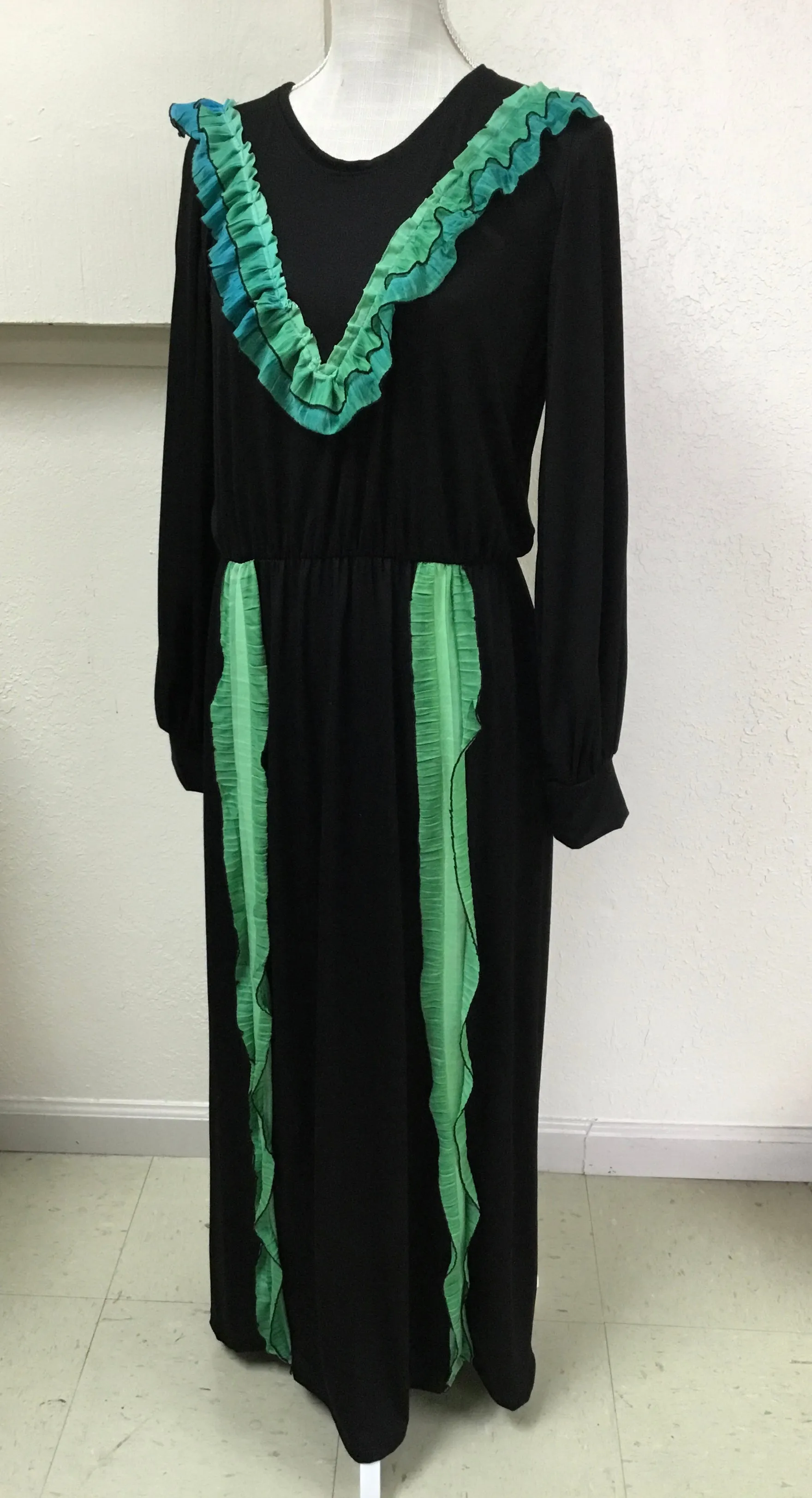 Ombre Striped Ruffled Dress